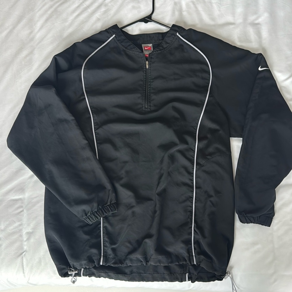 Nike FitDry Black Vented Pull Over Lightweight Quarter Zip - M